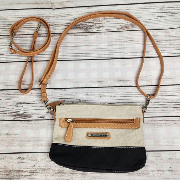 Stone Mountain Women's Crossbody Clutch Shoulder Linen Color Block Bag - Picture 12 of 14